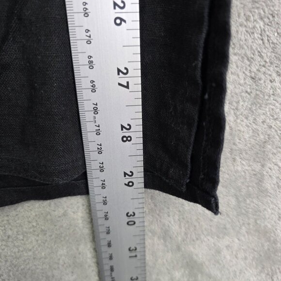 Womens Sag Harbor Black Shirt Linen Blend Button Up Short Sleeve Size 2X - Picture 6 of 7